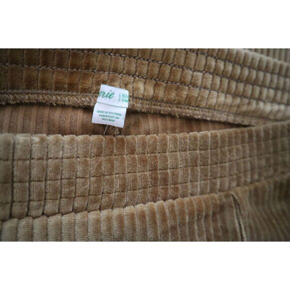 Aerie Women’s Sz Large Gold High Rise Ribbed Taille Haute Bell Bottom Pants - Picture 8 of 14